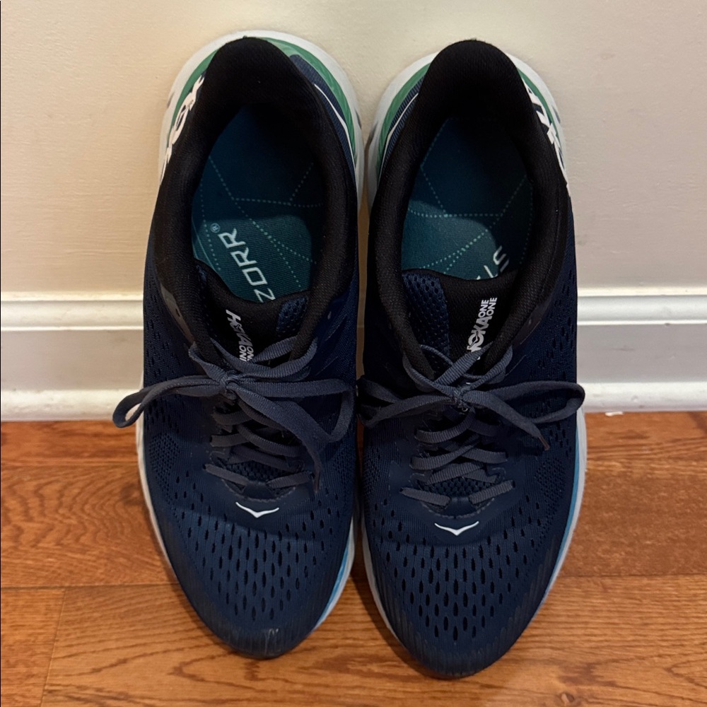 Men’s Hoka One One Navy and Green Sneakers, 12 - Picture 8 of 12